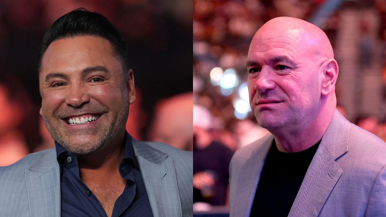 Oscar De La Hoya (L), Dana White (R)