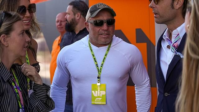 Joe Rogan talks to fans in the paddock at the Formula 1 Pirelli United States Grand Prix at Circuit of the Americas.