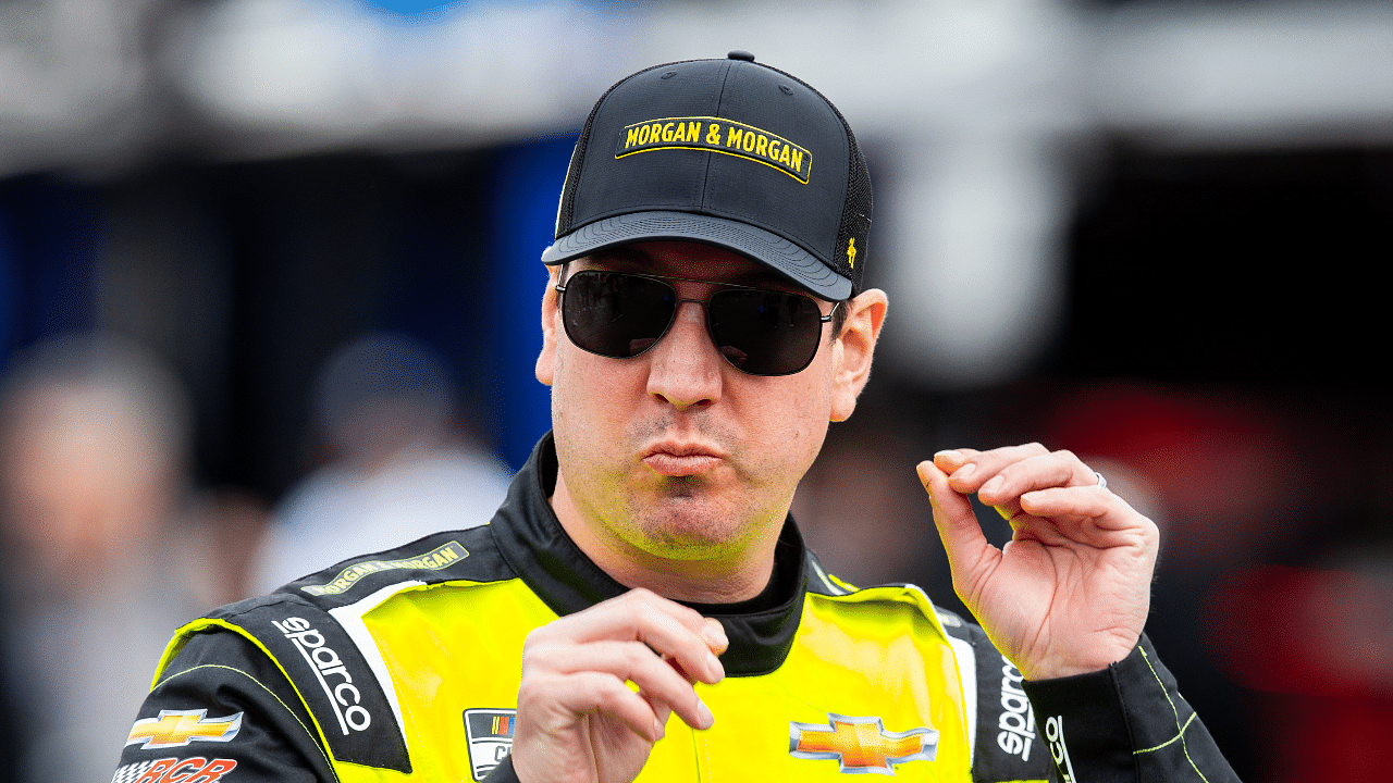 NASCAR Cup Series driver Kyle Busch (8) before qualifying for the Clash at the Coliseum at the Los Angeles Memorial Coliseum.