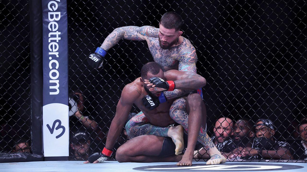 UFC Fight Night London, Leon Edwards versus Sean Brady; Sean Brady of United States punches Leon Edwards of England