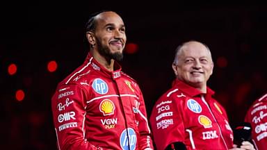 HAMILTON Lewis (gbr), VASSEUR Frederic (fra), Team Principal & General Manager of the Scuderia Ferrari, LECLERC Charles (mco), Scuderia Ferrari, portrait, during the F1 75 Live at The O2