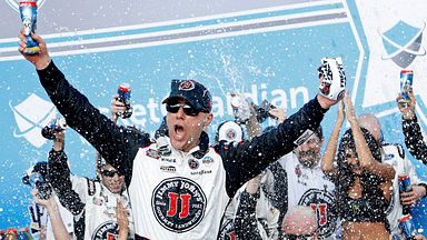 Kevin Harvick celebrates winning the Ticket Guardian 500 at ISM Raceway on March 11, 2018 in Avondale, Ariz. Celebrity Fight Night