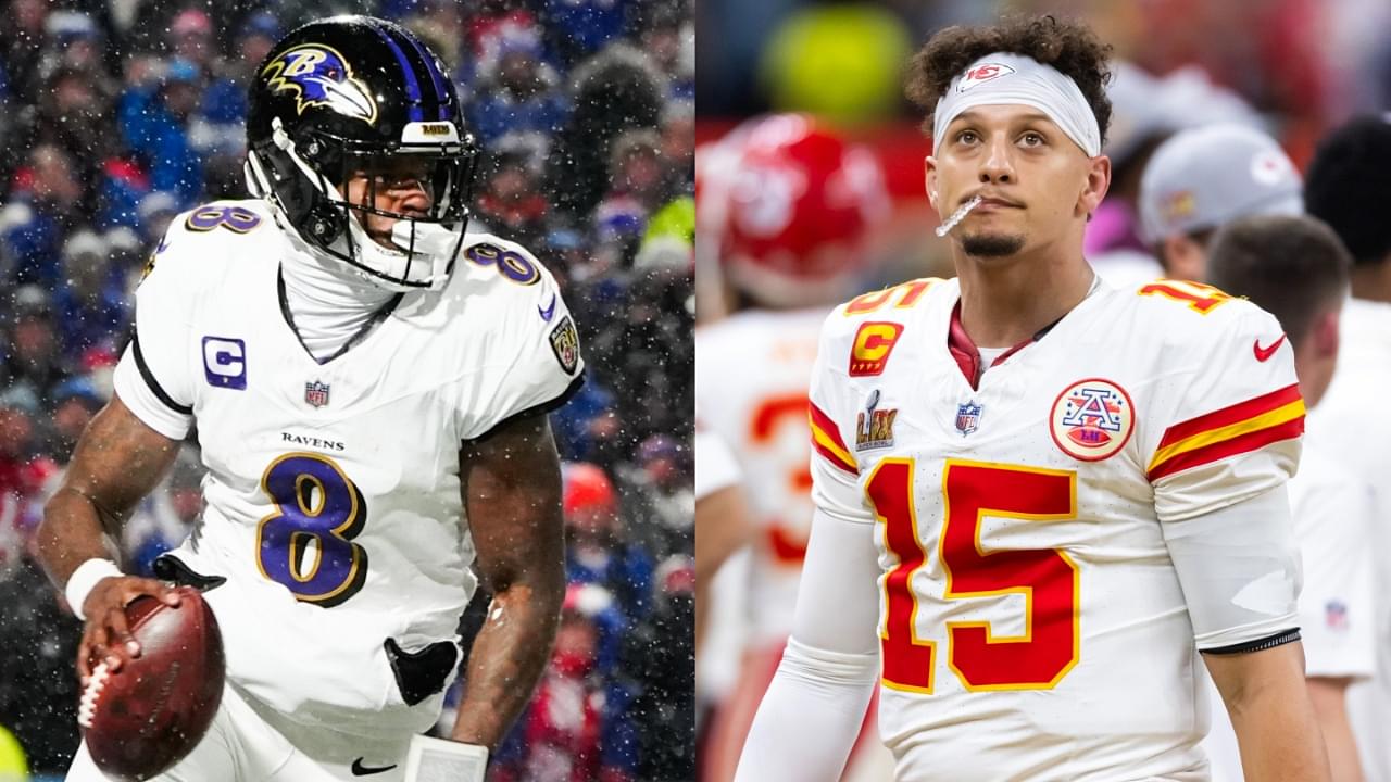 Lamar Jackson (L) and Patrick Mahomes (R)