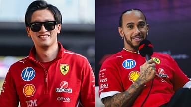 Zhou Guanyu (L) and Lewis Hamilton (R)