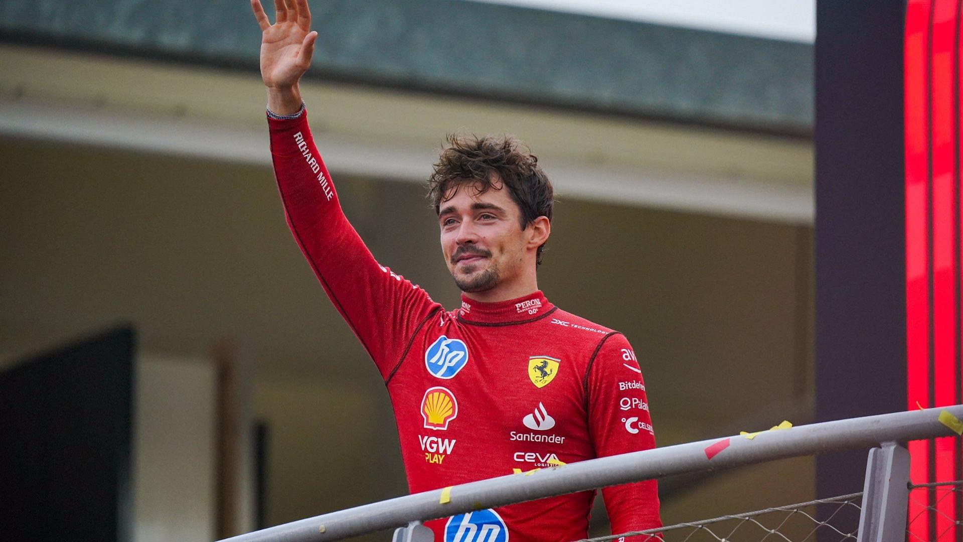 Charles Leclerc celebrates the win of the race during Formula 1 - Pirelli Italian Grand Prix 2024 - Race, Formula 1 Championship in Monza, Italy