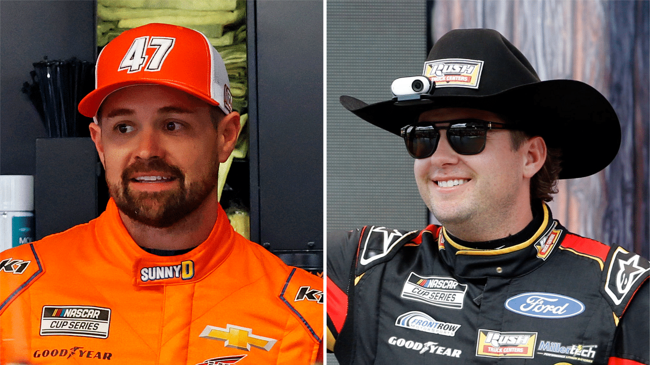 (L-R) NASCAR Cup Series drivers Ricky Stenhouse Jr. and Noah Gragson.