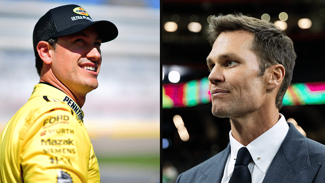 Joey Logano (L) and Tom Brady (R). Image Credits: Imagn.