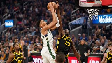 Draymond Green and Giannis Antetokounmpo NBA: Milwaukee Bucks at Golden State Warriors