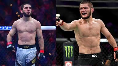 Islam Makhachev (L), Khabib Nurmagomedov (R)