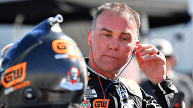 Oct 15, 2022; Las Vegas, Nevada, USA; NASCAR Cup Series driver Kevin Harvick (4) during qualifying at Las Vegas Motor Speedway. Mandatory Credit: Gary A. Vasquez-Imagn Images