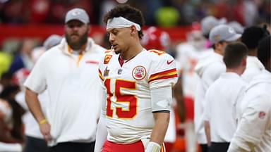 Kansas City Chiefs quarterback Patrick Mahomes (15) reacts in the fourth quarter against the Philadelphia Eagles in Super Bowl LIX at Ceasars Superdome.