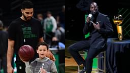 Jayson Tatum(L) and Kevin Garnett(R)