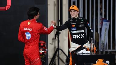 SAINZ Carlos (spa), Scuderia Ferrari SF-24, portrait PIASTRI Oscar (aus), McLaren F1 Team MCL38, portrait during the Formula 1 Etihad Airways Abu Dhabi Grand Prix 2024, 24th round of the 2024 Formula One World Championship, WM, Weltmeisterschaft from December 6 to 8, 2024 on the Yas Marina Circuit, in Abu Dhabi, United Arab Emirates