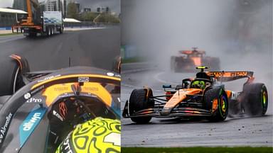 Recovery Truck at 2025 Australian GP (L) and Lando Norris' MCL39 (R)