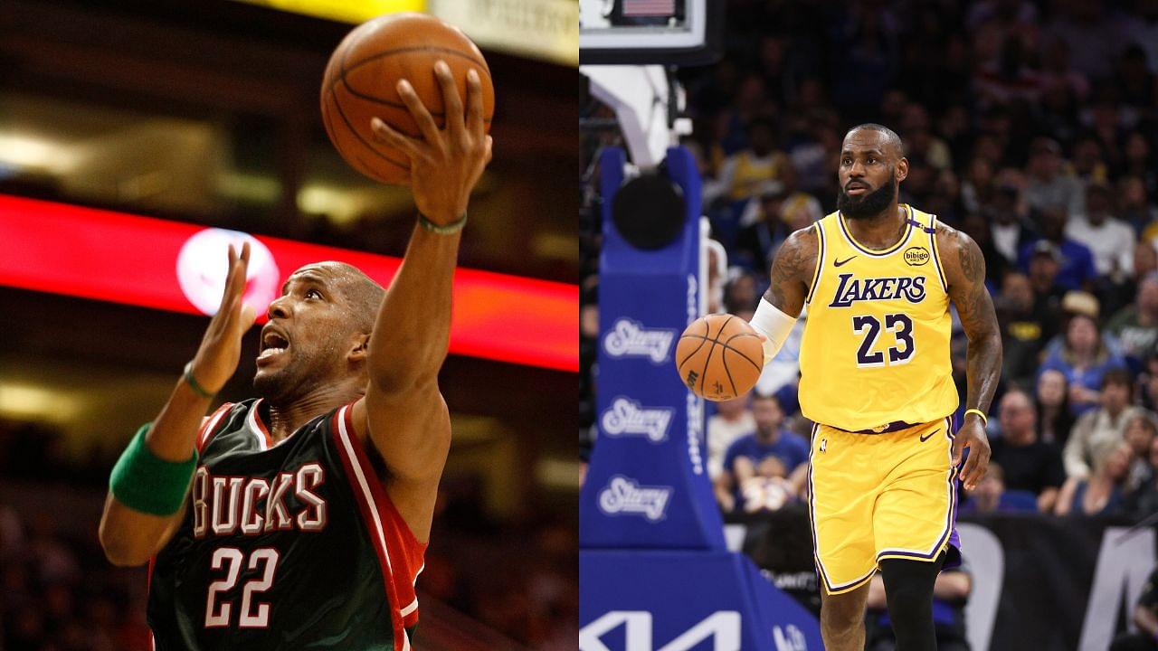 Michael Redd (L), LeBron James (R)