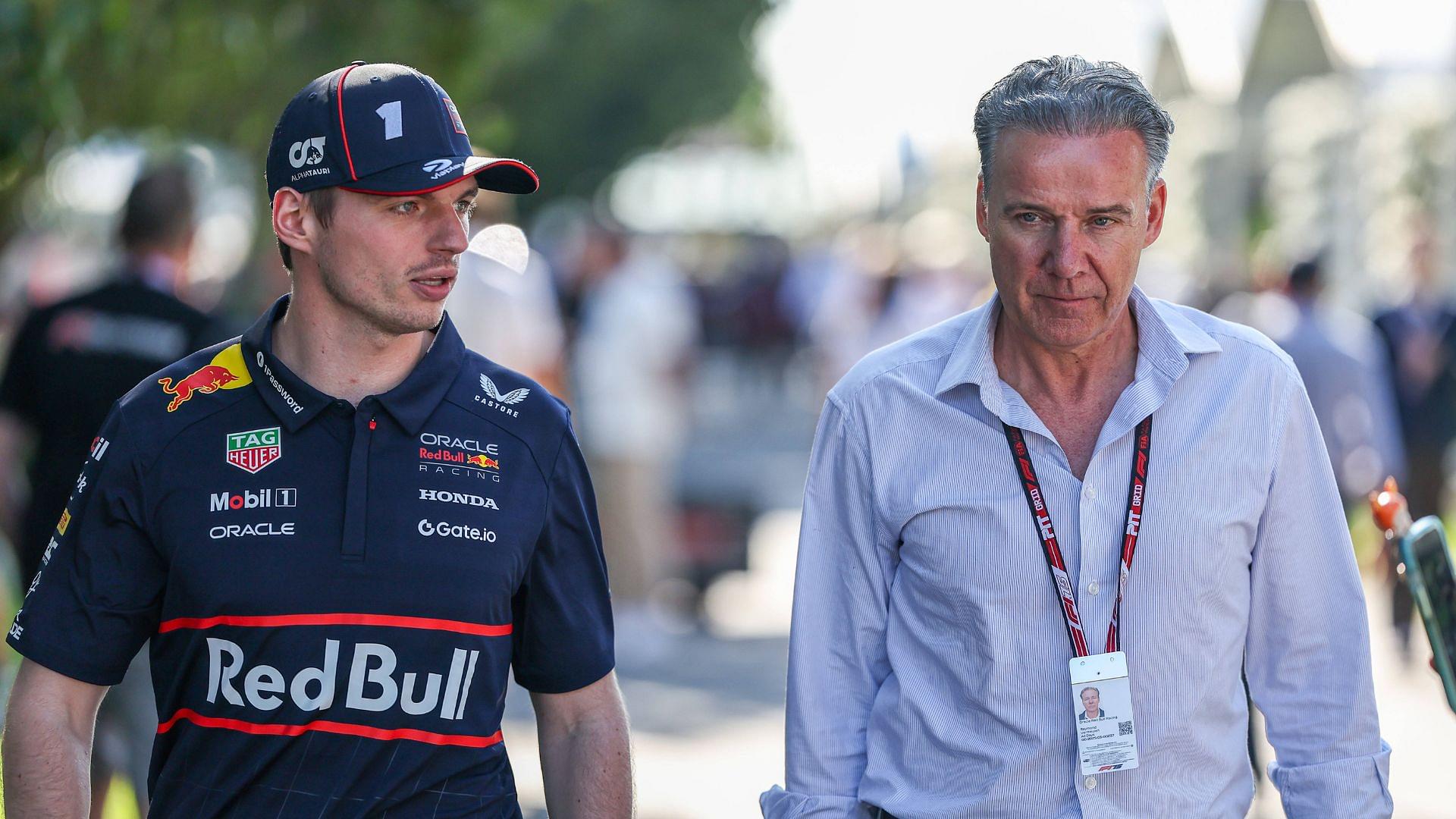 Max Verstappen of the Netherlands and Oracle Red Bull Racing and his manager Raymond Vermeulen are present during previews ahead of the F1 Grand Prix of Australia