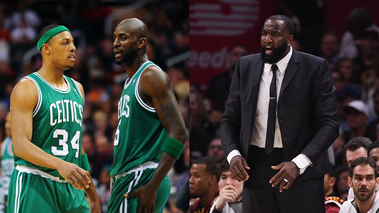 Paul Pierce (L), Kevin Garnett (M), and Kendrick Perkins (R)