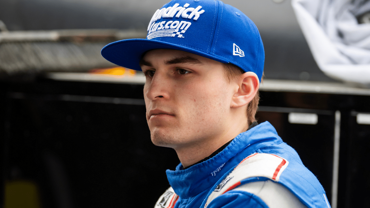 Feb 14, 2025; Daytona Beach, Florida, USA; ARCA Series driver Corey Day during practice for the Ride the 'Dente 200 at Daytona International Speedway. Mandatory Credit: Mark J. Rebilas-Imagn Images