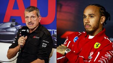 Guenther Steiner(L) and Lewis Hamilton(R)