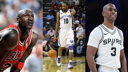 Michael Jordan(L), Gilbert Arenas(Center), and Chris Paul(R)