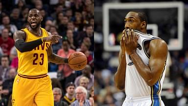 LeBron James (L) and Gilbert Arenas (R)