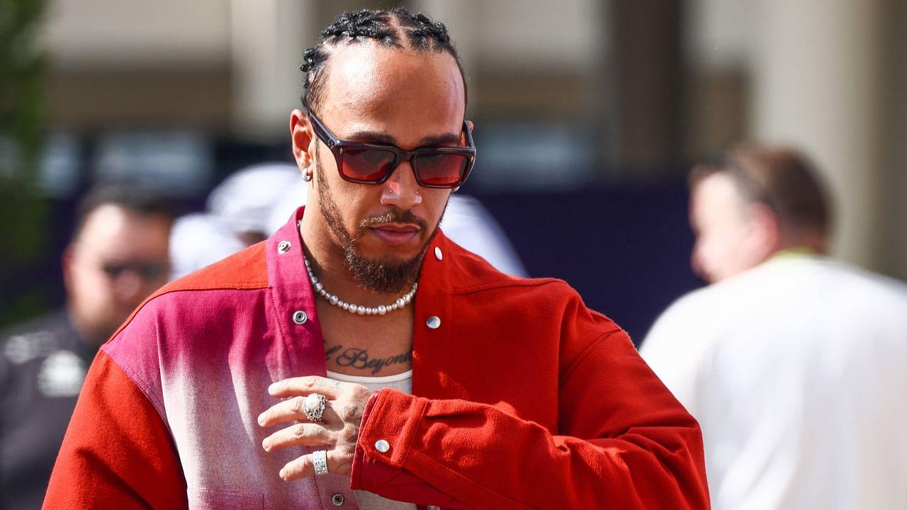 Lewis Hamilton of Mercedes arrives in the paddock ahead of Formula 1 Abu Dhabi Grand Prix at Yas Marina Circuit on December 7th, 2024 in Abu Dhabi, United Arab Emirates