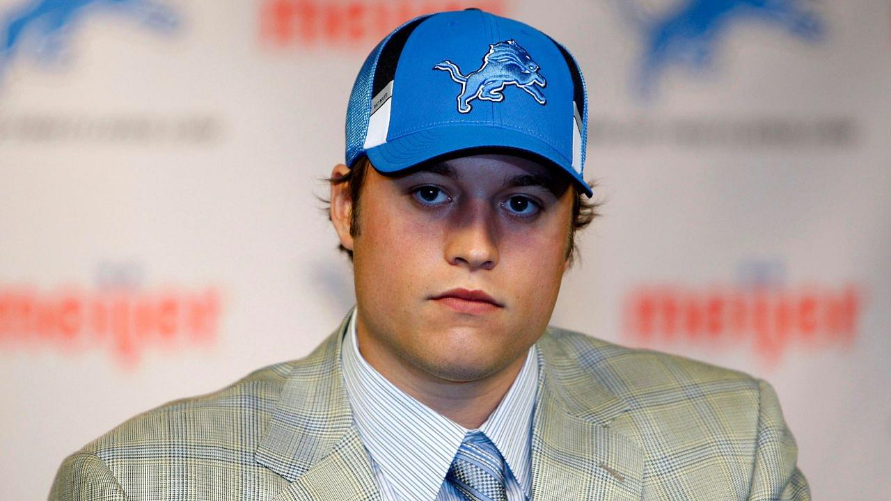 Detroit Lions first round draft pick quarterback Matthew Stafford from the University of Georgia is introduced to the media during the Detroit Lions press conference at their Allen Park training faciity.