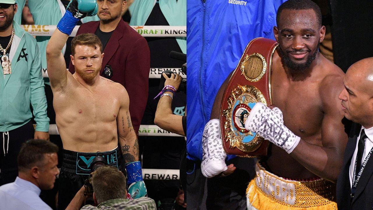 Canelo Alvarez (L), Terence Crawford (R)