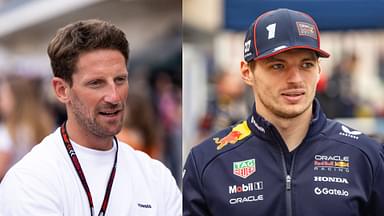 Romain Grosjean (L) and Max Verstappen (R)