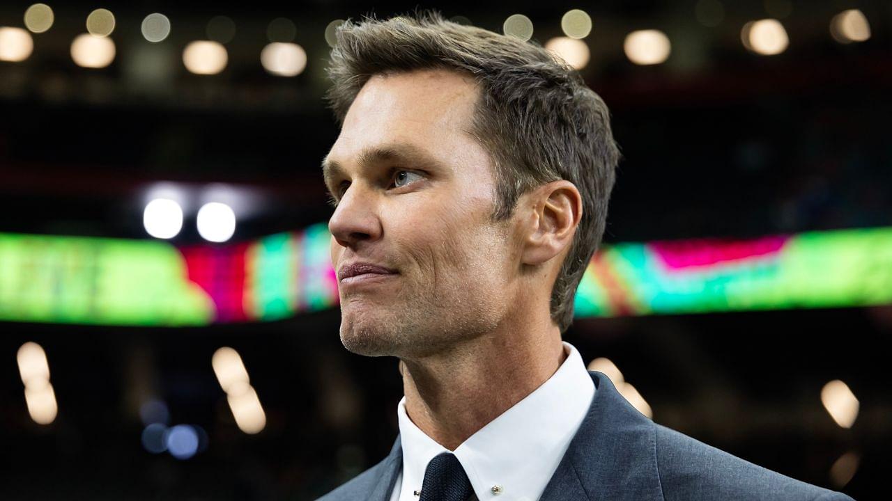 Fox Sports announcer Tom Brady on the field before Super Bowl LIX between the Philadelphia Eagles and the Kansas City Chiefs at Ceasars Superdome.