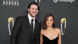 Feb 6, 2025; New Orleans, LA, USA; Josh Allen and Hailee Steinfeld on the red carpet before Super Bowl LIX NFL Honors at Saenger Theatre.