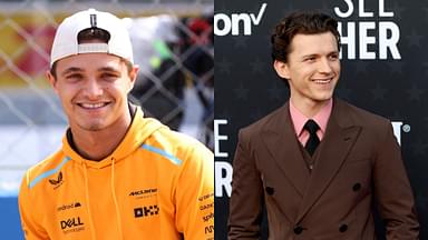 Lando Norris (L) and Tom Holland (R)