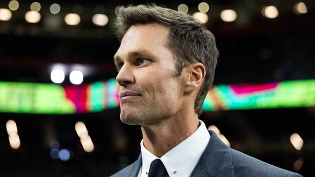 Fox Sports announcer Tom Brady on the field before Super Bowl LIX between the Philadelphia Eagles and the Kansas City Chiefs at Ceasars Superdome.