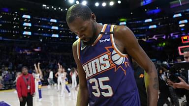 Phoenix Suns forward Kevin Durant (35) leaves the court after the game against the Los Angeles Lakers at Crypto.com Arena.