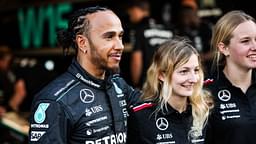 HAMILTON Lewis (gbr), Mercedes AMG F1 Team W15, portrait PIN Doriane F1Academy driver, portrait during the Formula 1 Etihad Airways Abu Dhabi Grand Prix 2024