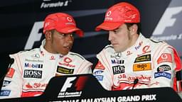 Lewis Hamilton (England, left) and teammate Fernando Alonso (Spain, both McLaren Mercedes) during the press conference Motorsport Grand Prix Men's Malaysian Grand Prix 2007