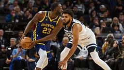 Draymond Green (L) and Kar-Anthony Towns