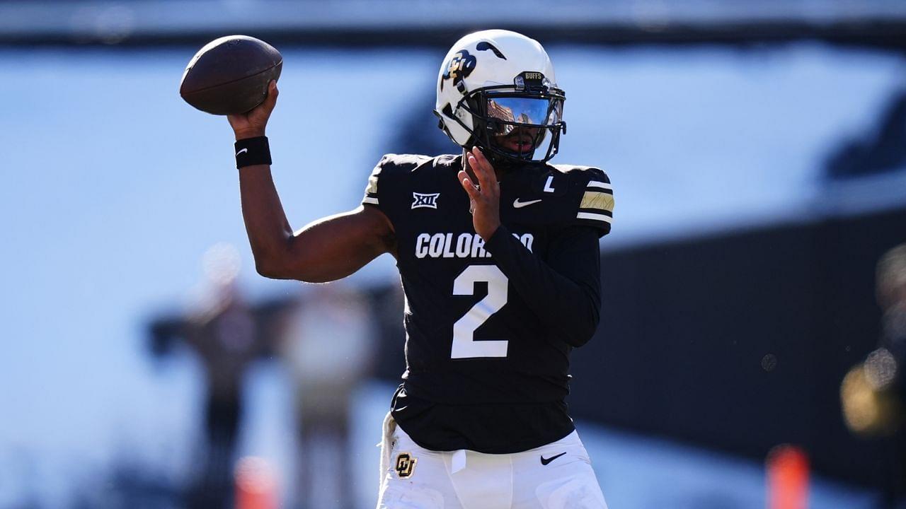 Colorado Buffaloes quarterback Shedeur Sanders (2) prepares to pass the ball in the third quarter against the Oklahoma State Cowboys at Folsom Field.