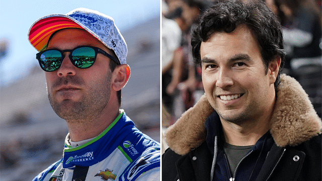 (L-R) NASCAR Cup Series driver Daniel Suarez with F1 driver Sergio Perez.