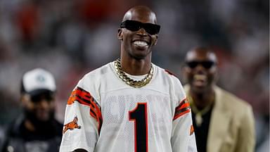 Former Cincinnati Bengals player, Chad Johnson, walks on the field during warmups before the game against the Los Angeles Rams at Paycor Stadium.