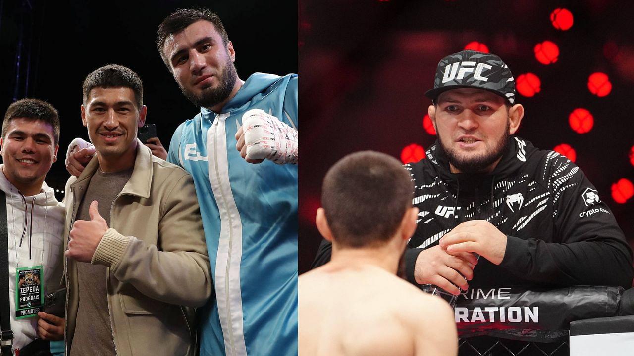 Dmitry Bivol (L), Khabib Nurmagomedov (R)