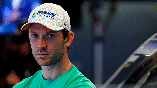 Feb 14, 2025; Daytona Beach, Florida, USA; NASCAR Cup Series driver Daniel Suarez (99) during practice for the Daytona 500 at Daytona International Speedway. Mandatory Credit: Peter Casey-Imagn Images