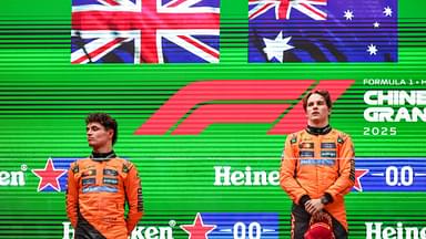 F1 Grand Prix Of China Oscar Piastri of Australia drives the (81) McLaren F1 Team MCL39 Mercedes, and Lando Norris of the UK drives the (4) McLaren F1 Team MCL39 Mercedes during the Formula 1 Heineken Chinese Grand Prix 2025 on March 23, 2025