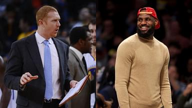 Brian Scalabrine (L), LeBron James (R)