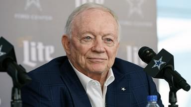 Jan 27, 2025; Frisco, TX, USA; Dallas Cowboys owner Jerry Jones speaks to the media at a press conference at the Star.