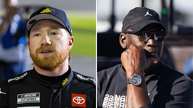 (L-R) NASCAR Cup Series driver Tyler Reddick and 23XI Racing co-owner Michael Jordan.