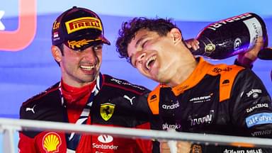 55 Carlos Sainz ESP, Scuderia Ferrari , 4 Lando Norris GBR, McLaren F1 Team , F1 Grand Prix of Singapore at Marina Bay Street Circuit on September 17, 2023