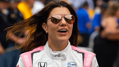 May 26, 2024; Indianapolis, Indiana, USA; Indycar Series driver Katherine Legge during the 108th running of the Indianapolis 500 at Indianapolis Motor Speedway. Mandatory Credit: Mark J. Rebilas-Imagn Images