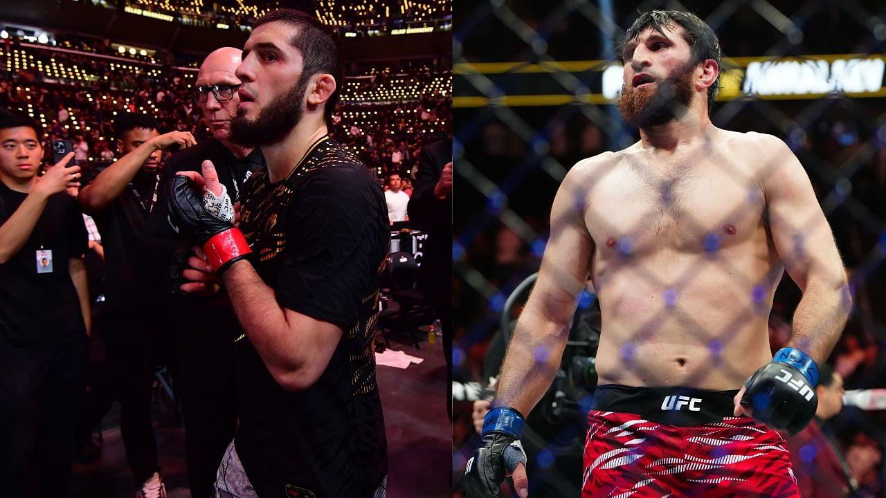 Islam Makhachev (L), Magomed Ankalaev (R)