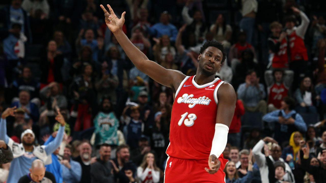 Memphis Grizzlies forward Jaren Jackson Jr. (13) reacts during the fourth quarter against the San Antonio Spurs at FedExForum